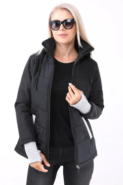 Günlük Su Geçirmez Kışlık Şişme Kadın Mont - Resim 3