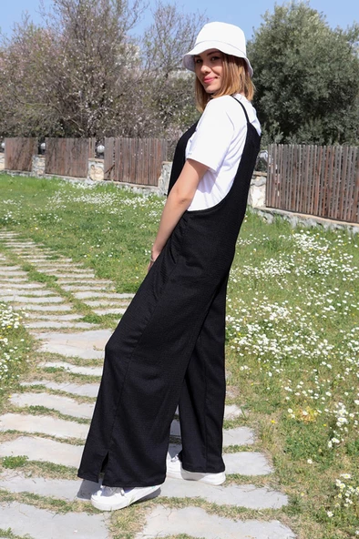 Günlük Askılı Bol Kesim Yazlık Kadın Tulum - 4