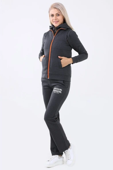 Günlük Kışlık Şık ve Rahat Üçlü Kadın Eşofman Takımı
