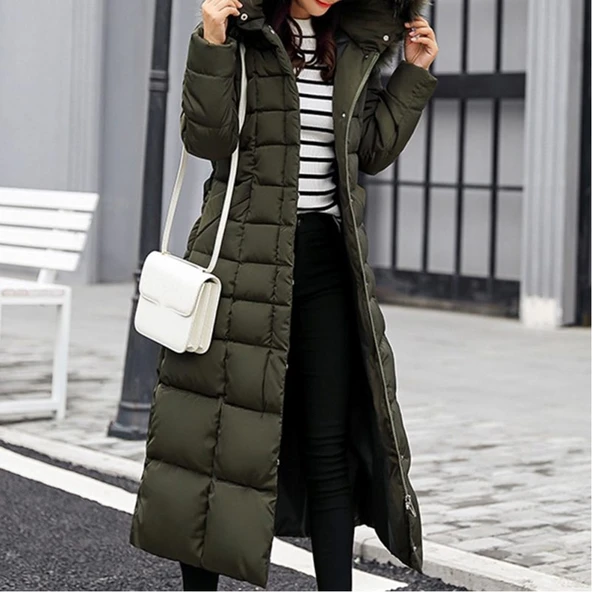 Günlük Kışlık Tam Boy Şişme Kadın Mont - Resim 3