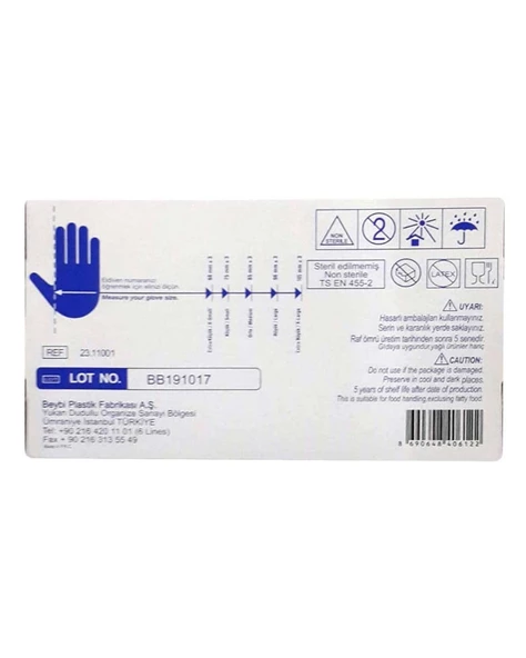 Beybi Eldiven 100'lü Kutu Pudrasız Vinil M Orta Boy - Resim 2