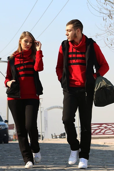Günlük Kışlık Sevgili Eşofman Tekli Kadın Takım - 2