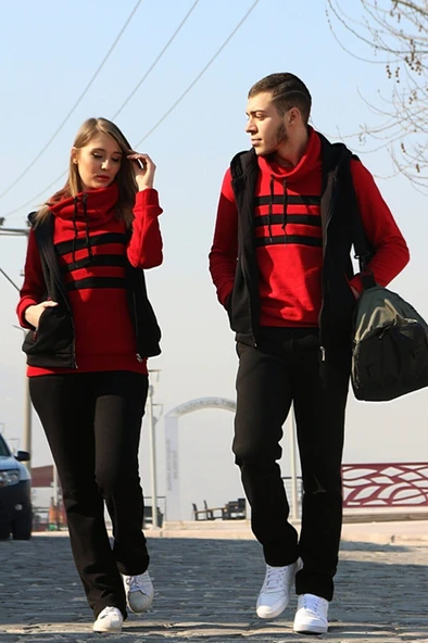 Günlük Kışlık Sevgili Eşofman Tekli Kadın Takım - 2