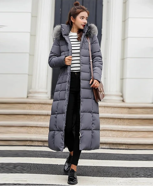 Günlük Kışlık Tam Boy Şişme Kadın Mont - 2