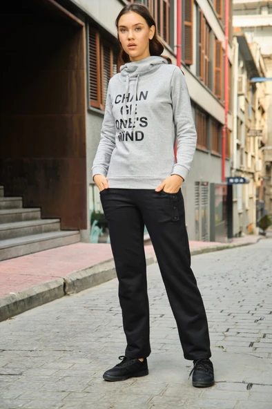 Günlük Rahat Kesim Esofman Kadın Pantolon - Resim 3