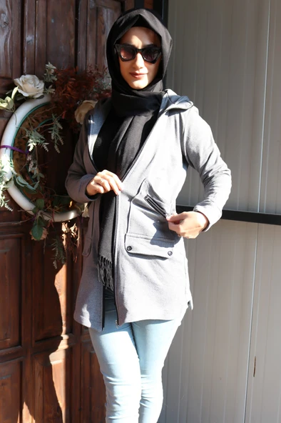 Günlük Rahat Kesim Kadın Tesettür Ceket - 3