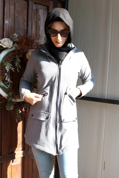 Günlük Rahat Kesim Kadın Tesettür Ceket - 2