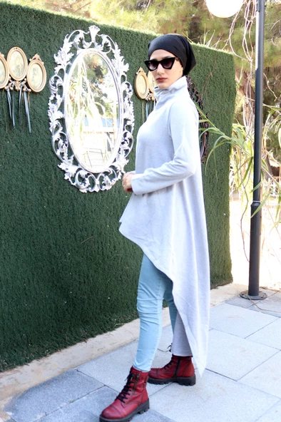 Günlük Yazlık Mevsimlik Salaş Panço Kadın Tesettür Elbise - 4