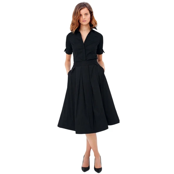 Keten Günlük Yazlık Ofis Kadın Elbisesi ürün görseli 1