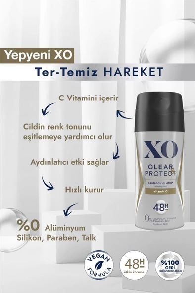 Xo Clear & Protect Men Deodorant 150 ml - 2