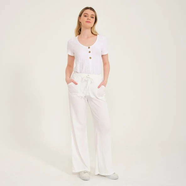 Günlük Yazlık Rahat Kesim Kadın Pantolon - Resim 3