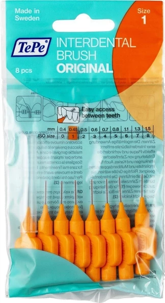 Tepe Arayüz Fırçası Turuncu 0,45 mm 8'li