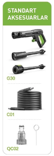 Povver PROFESYONEL İNDÜKSİYON MOTORLU Yüksek Basınçlı Yıkama Makinası 1800 W -150 BAR - 2