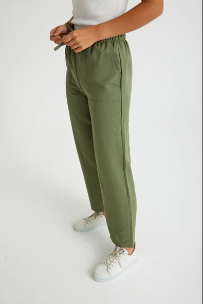 Keten Günlük Pantolon Beli Bağcıklı - 7