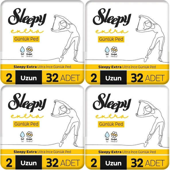 Sleepy Extra Günlük Ped Uzun 128 Adet Standart Pk (4PK*32)