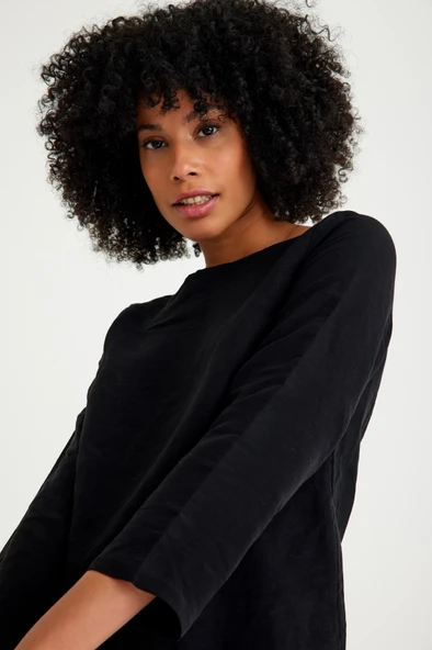 Keten Günlük Rahat Beli Kemerli Kadın İkili Takım Alt Üst - Resim 4