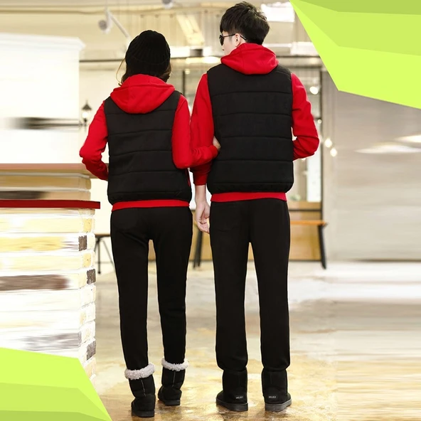 Günlük Kışlık Sevgili Eşofman Tekli Kadın Takım - 3