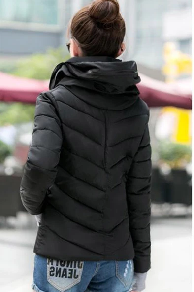 Günlük Su Geçirmez Kışlık Şişme Kadın Mont - Resim 3