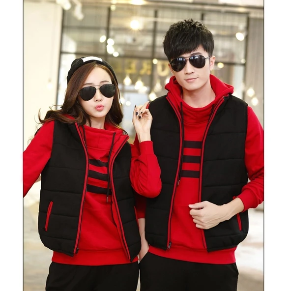 Günlük Kışlık Sevgili Eşofman Tekli Kadın Takım - 5