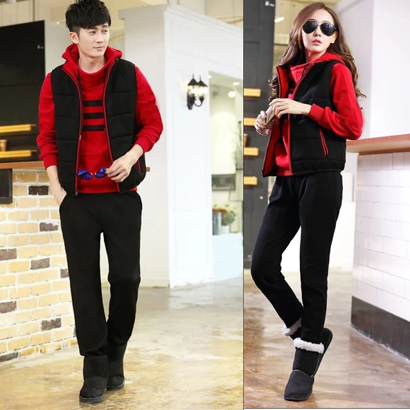 Günlük Kışlık Sevgili Eşofman Tekli Kadın Takım - 2