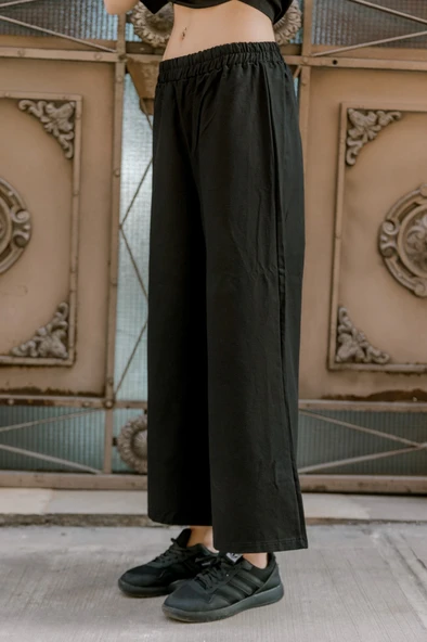 Keten Günlük Rahat Beli Lastikli Kadın İkili Takım Alt Üst - Resim 5