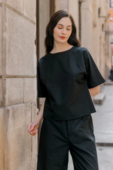 Keten Günlük Rahat Beli Lastikli Kadın İkili Takım Alt Üst - Resim 8