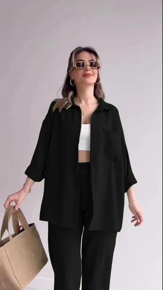 Keten Günlük İkili Takım Elbise Pantolon Gömlek - 2