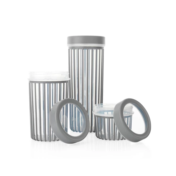 Schafer Lane 3 lü Saklama Kabı-Gri - 3