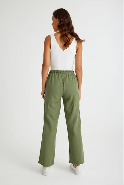 Keten Günlük Pantolon Beli Bağcıklı - 4