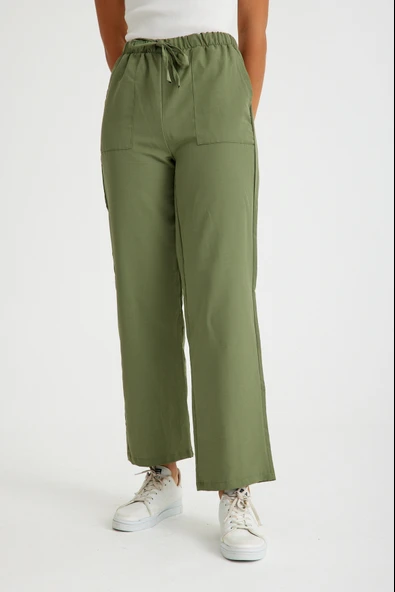 Keten Günlük Pantolon Beli Bağcıklı - 5