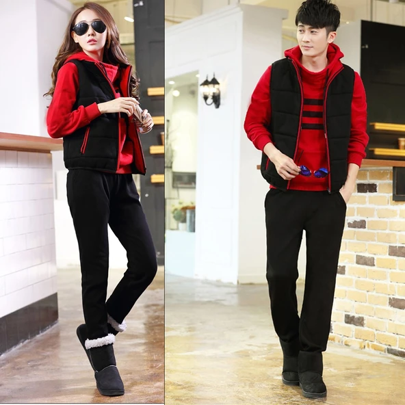 Günlük Kışlık Sevgili Eşofman Tekli Kadın Takım - 3