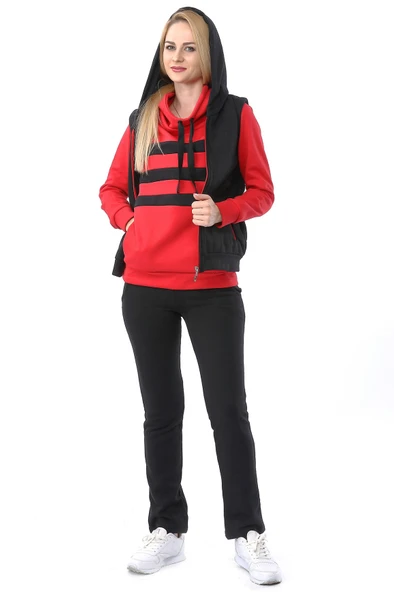 Günlük Kışlık Sevgili Eşofman Tekli Kadın Takım - 12