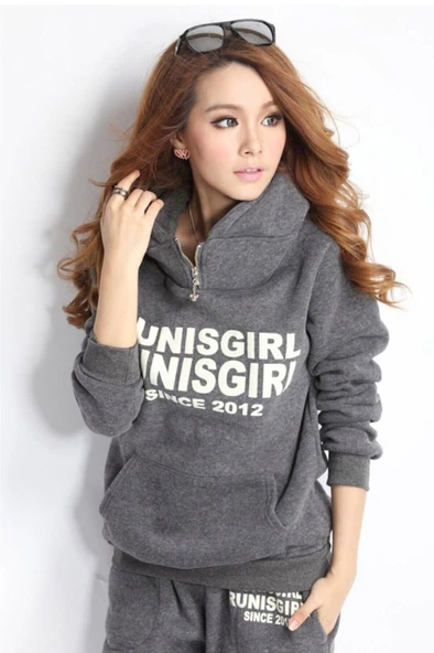 Günlük Kışlık Şık ve Rahat Üçlü Kadın Eşofman Takımı - 4