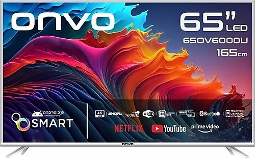 Onvo 65OV6000U 4K Ultra HD 65" 165 Ekran Uydu Alıcılı Android Smart LED TV