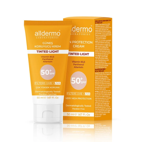 Alldermo  Güneş Koruyucu Krem Tinted Light SPF 50+ - 1