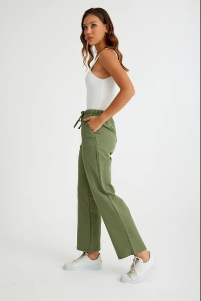 Keten Günlük Pantolon Beli Bağcıklı - 2