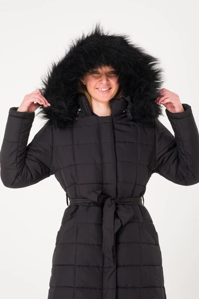 Günlük Kışlık Tam Boy Şişme Kadın Mont - Resim 7