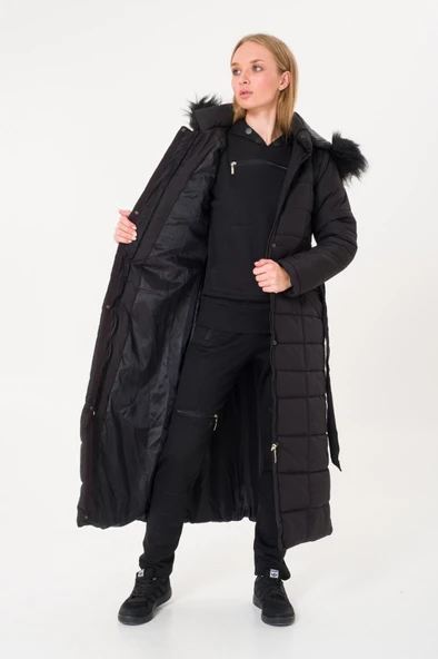 Günlük Kışlık Tam Boy Şişme Kadın Mont - 6