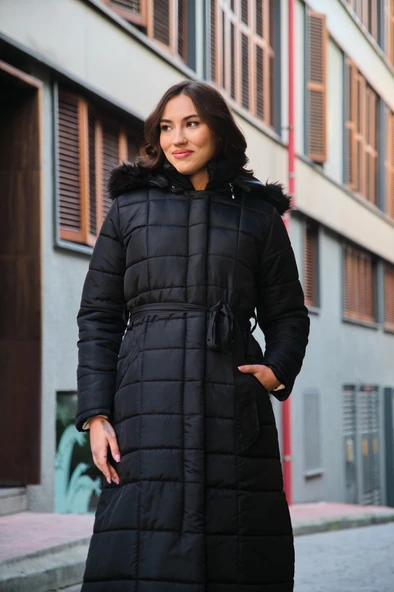 Günlük Kışlık Tam Boy Şişme Kadın Mont - 3