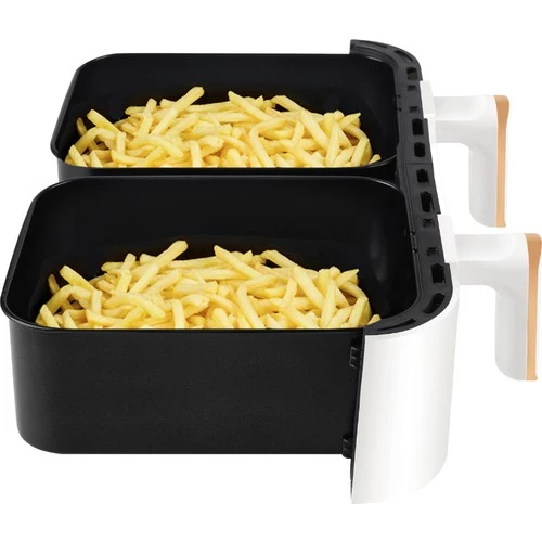 Yui M45 8 Litre (4+4) Seramik Çift Hazneli Smart Airfryer Fritöz Beyaz - 4