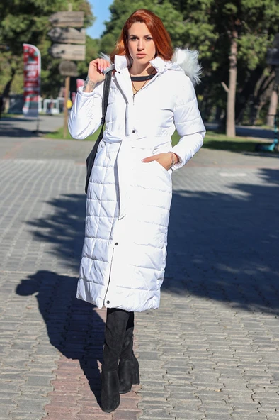 Günlük Kışlık Tam Boy Şişme Kadın Mont - Resim 7