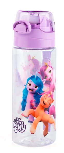 MY Little Pony Kız Çocuk 500 ml Pipetli Plastik Matara Suluk - Mor Kapak