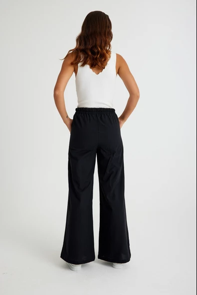 Keten Günlük Pantolon Beli Lastikli Bağcıklı - 4