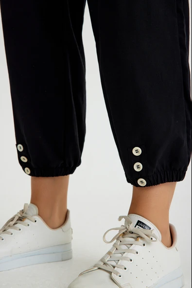 Keten Günlük Pantolon Beli Lastikli Bağcıklı - Resim 7