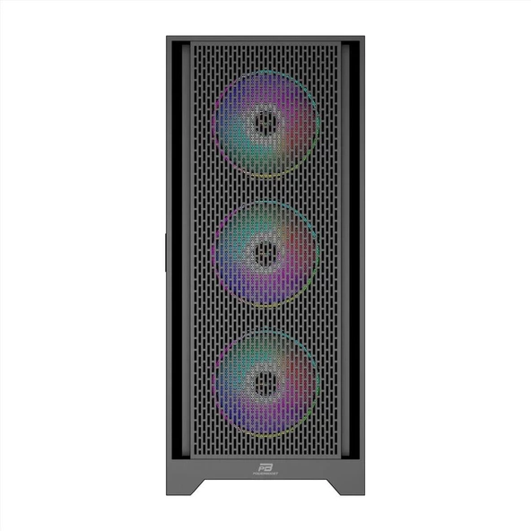 PowerBoost PB-P1600B USB 3.0 Mesh ARGB Fanlı Gaming Siyah Kasa  (PSU Yok)