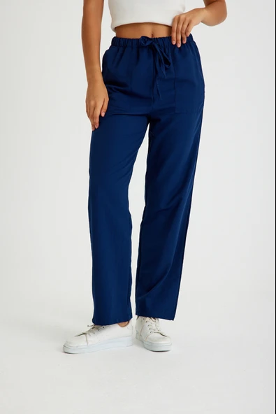 Keten Günlük Pantolon Beli Bağcıklı ürün görseli 1