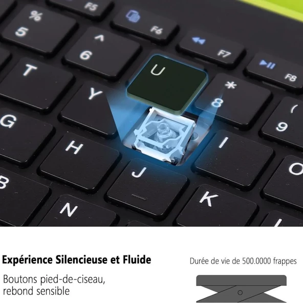 Chuwi Hi10 X Tablet 10.1" Uyumlu Kablosuz Bluetooth Şarj Edilebilir Tablet Telefon Standlı Klavye - Yeşil - Resim 7