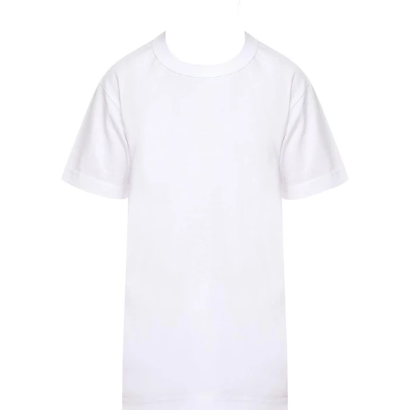 12 Adet Seher Yıldızı Erkek Çocuk Sıfır Yaka Atlet Fanila Beyaz