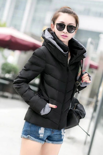 Günlük Su Geçirmez Kışlık Şişme Kadın Mont - Resim 2