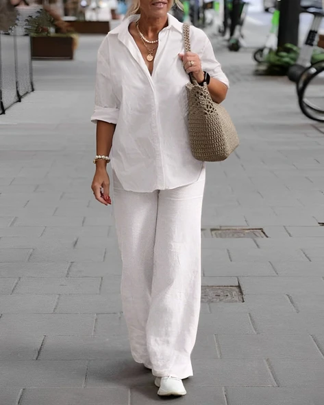 Keten Günlük İkili Takım Alt Üst ürün görseli